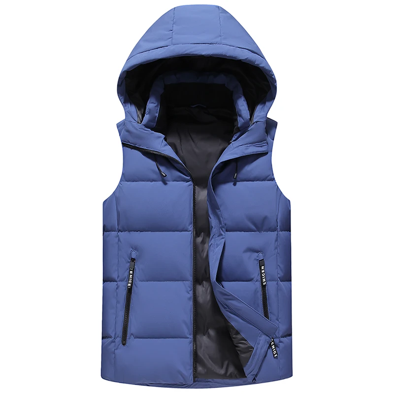 

YEAE Winter Lightweight Down Jacket Sleeveless Men's Vest Hooded Jacket Warm Vest Outer Wear White Duck Down Waistcoat Vest