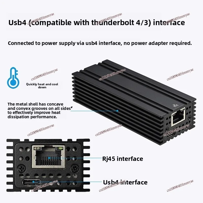 Interface Card 10G Compatible Thunderbolt 3/4 Single Port 10 Gigabit Electrical Port RJ45 Ethernet Adapter M4 Support IMAC