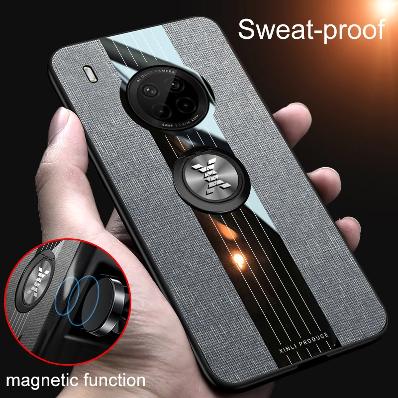 Anti-fall Luxury Leather 360° Magnetic Ring Bracket Phone Case for Huawei Y9 Y8P Y7A Y7 Y6P Y5P G9 Nova3E 3i 3 2i Y90 Plus Cover