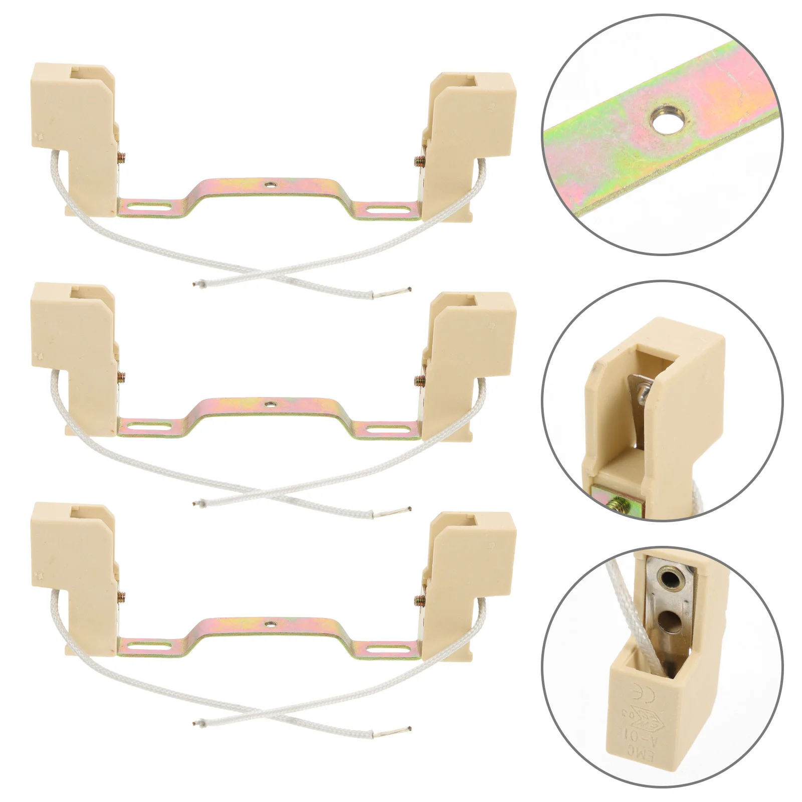 3pcs Double Ended Lamp Holder R7s Light Socket 118mm Light Bulb Holder With Rack Double Light Socket