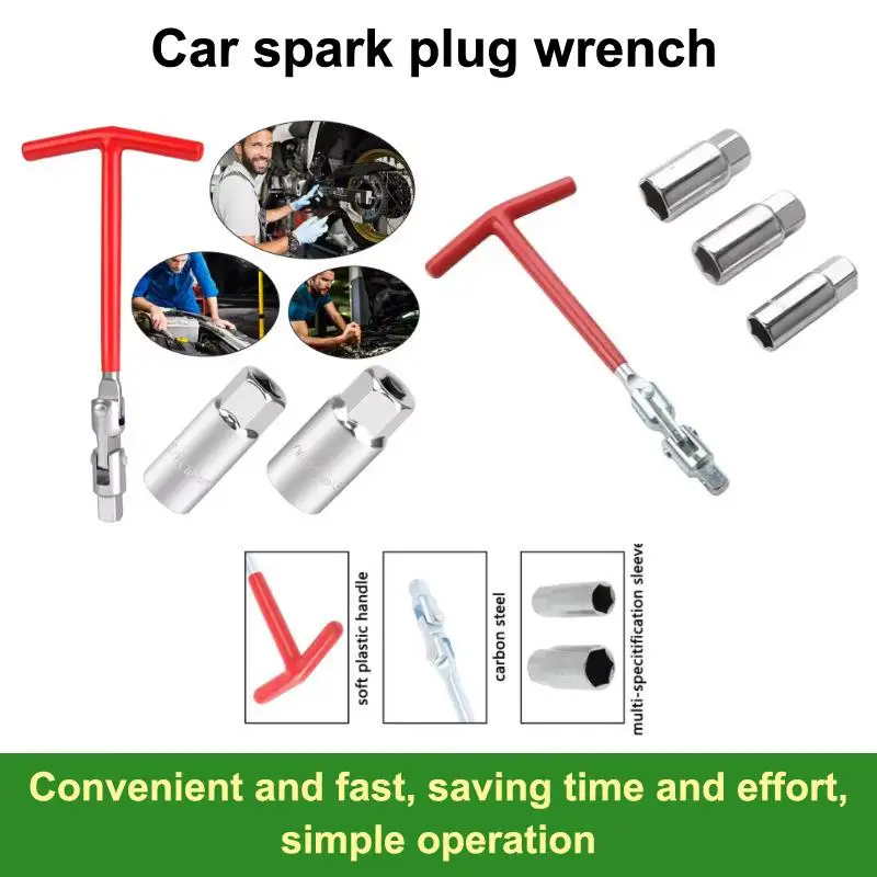 

3PCS 4PCS 5PCS Spark Plug Spanner Set T Bar 14mm 16mm 18mm 21mm Socket Remover Tool Kit for Professional Engine Repair
