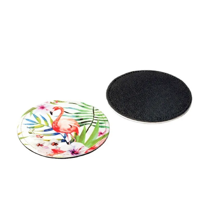 10pcs/Lot High Quality 10cm Round Square PU Leather Sublimation Coasters Blanks Premium Mats & Pads for Heat Press