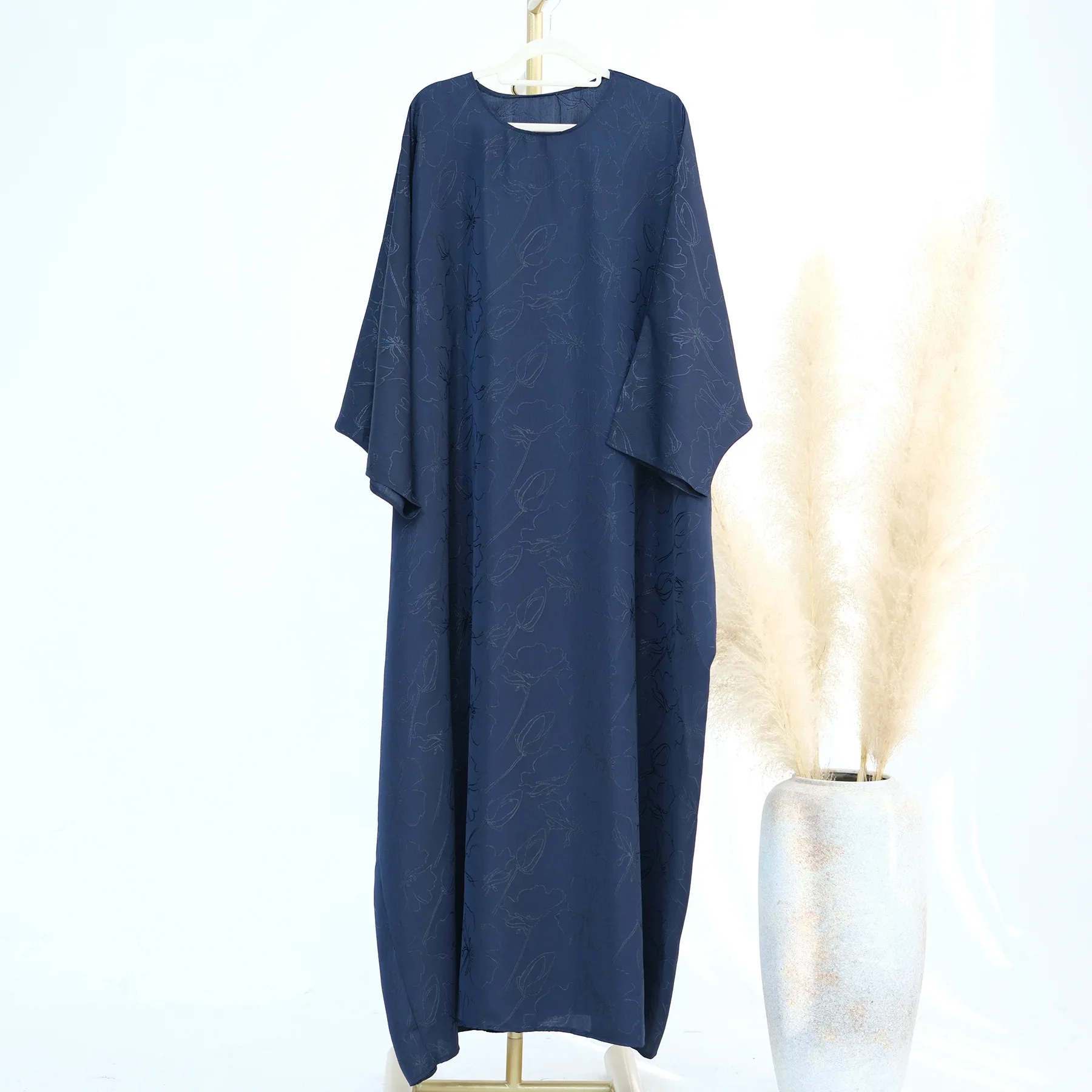 Abaya Dubai Plus Size Muslim Dresses for Women Summer Autumn Muslim Long Sleeve O-neck Long Maxi Dress Kaftan Abayas for Women