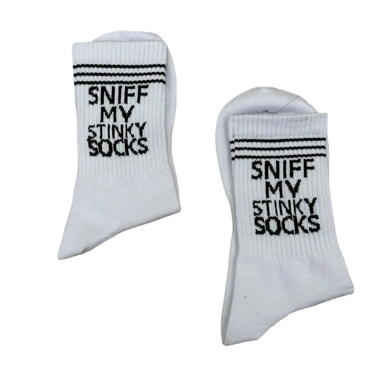 Chaussettes en coton blanc pour hommes, chaussettes confortables, design unique, mots sexy, mode gay, 1 paire