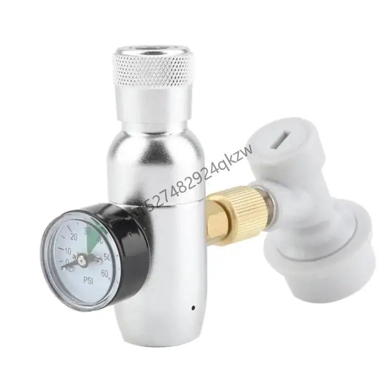 

R9CD CO2 Regulator Adjustable 0-60PSI Pressure Control Valves Metal Texture for Brew