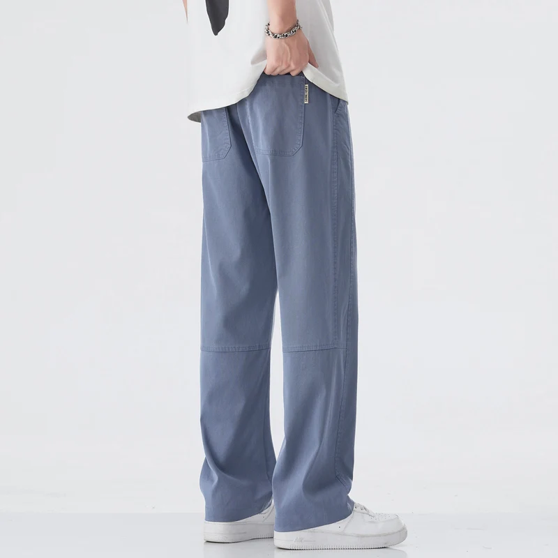 Men's Ice Silk Jeans 2025 New Lyocell Loose Straight Leg Sports Casual Pants Spring Summer Denim Trousers