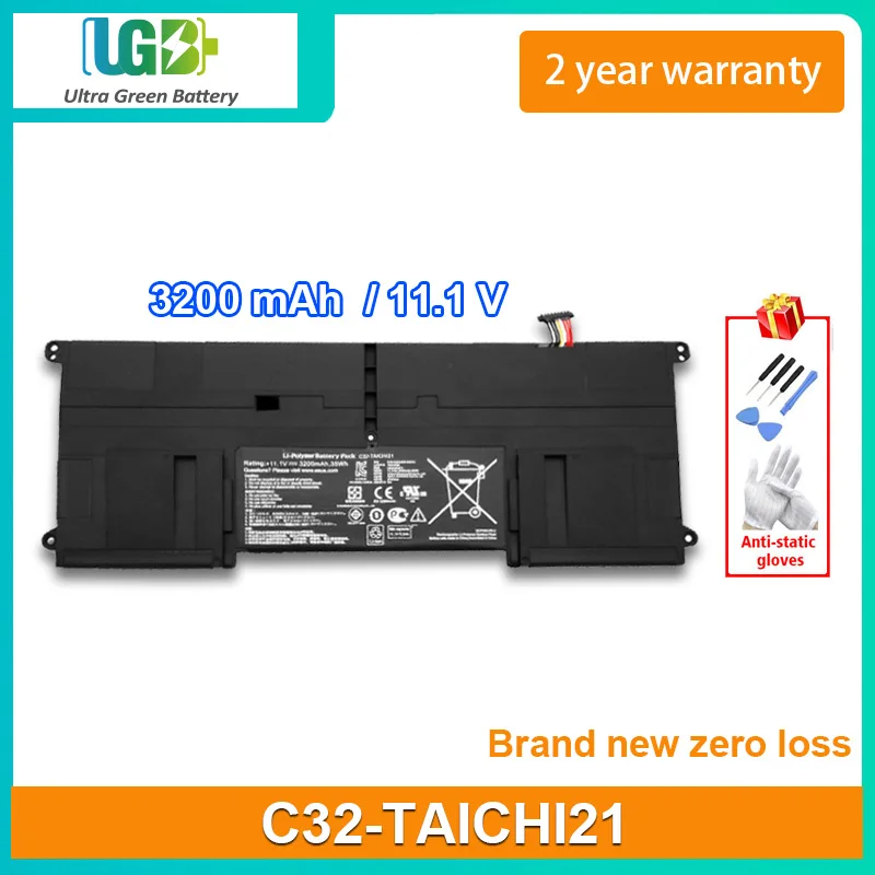 

UGB New C32-TAICHI21 Battery For Asus Ultrabook TAICHI21 TAICHI 21 C32-TAICHI21 CKSA332C1 11.1V 3200mAh 35Wh