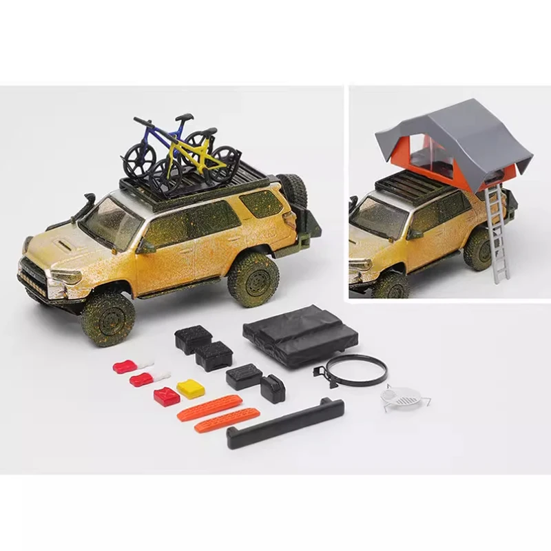 GCD Diecast 1:64 Scale 4 Runner Off-road Modified Version with Accessories Alloy Simulation Car Model Collection Display Gift