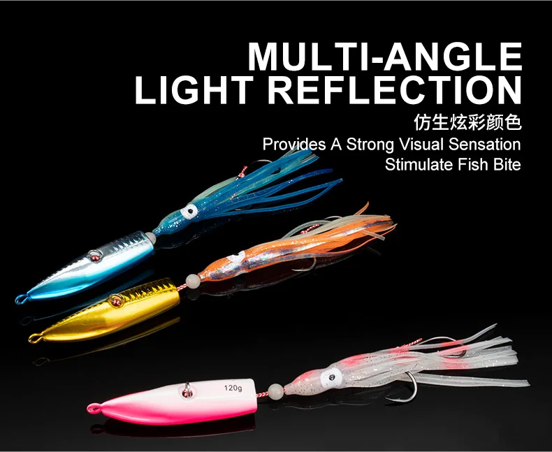 TEASER J49 80g 100g 120g 150g 180g 200g Langsam sinkende Inchiku Jig Köder Bottomship Weiche Tintenfisch Gummi Röcke Angeln Jiging Köder – Detail 12