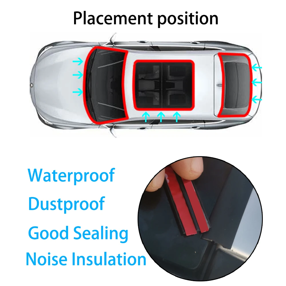 4m borda da janela pára-brisa telhado tira de vedação de borracha guarnição para bmw e90 e46 e60 f10 f30 e39 e36 f20 x5 e70 e53 e92 m3 e91 e30 e87