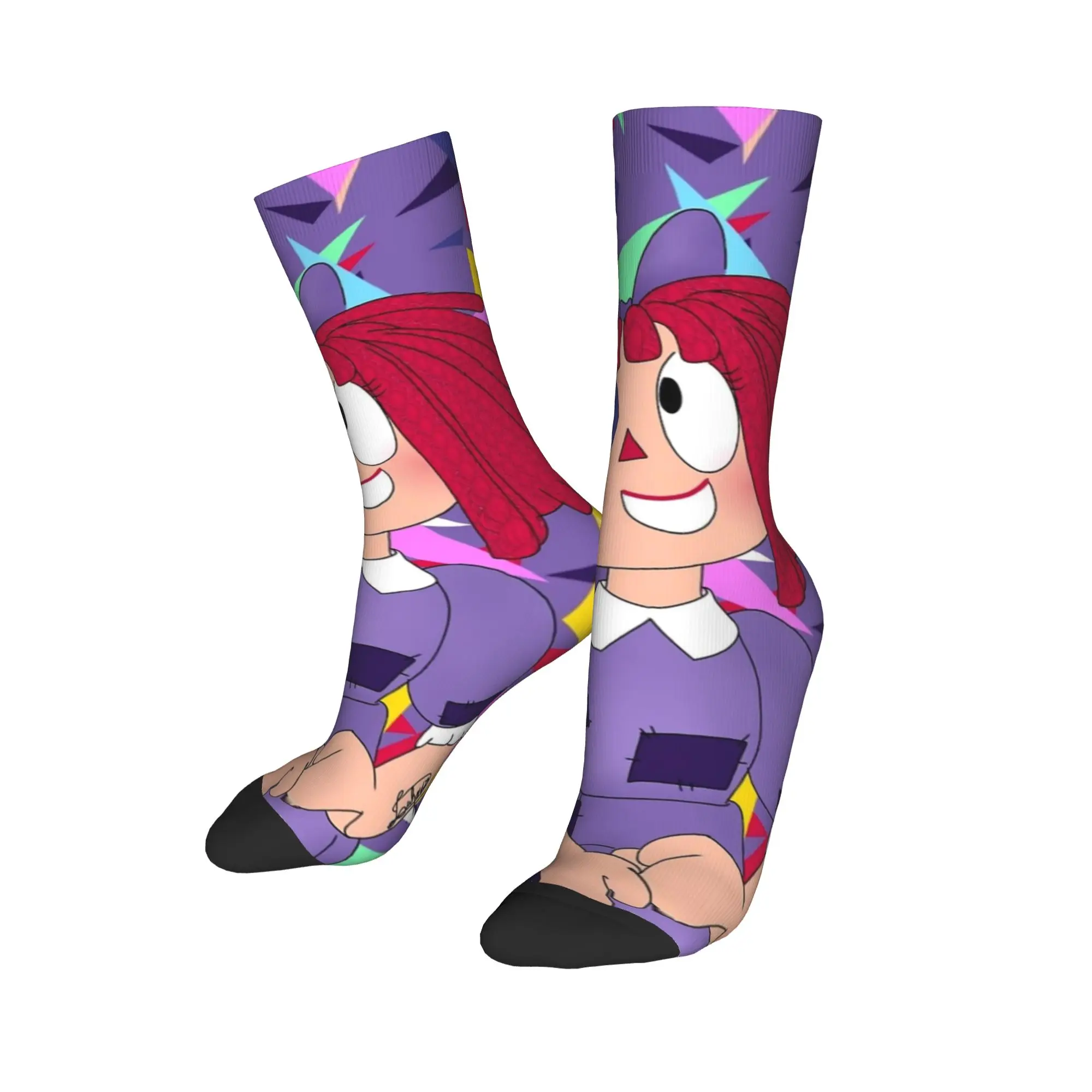 Winter Warm Crazy Design Unisex Cartoon Digitals Circus Socks  Sweat Absorbing Basketball Socks