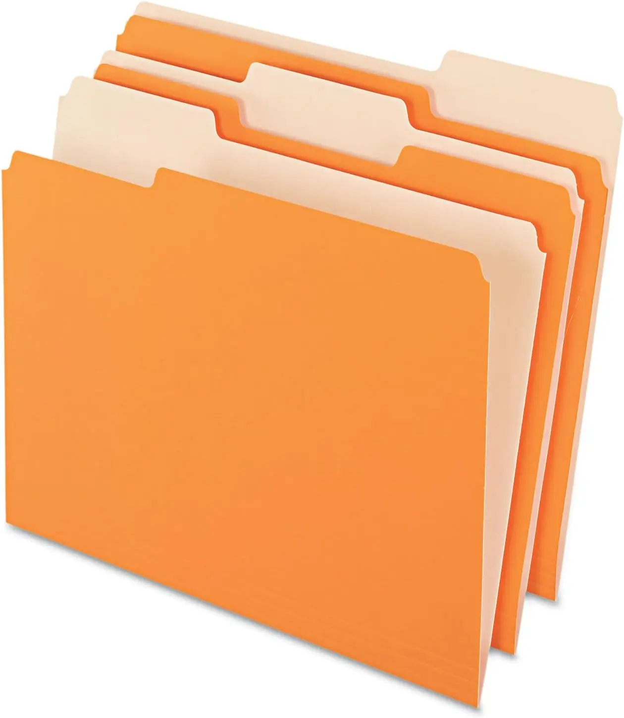 

Orange Letter Size File Folders, 1/3 Cut, 100 per Box with Durable Covers and Recycled Paper