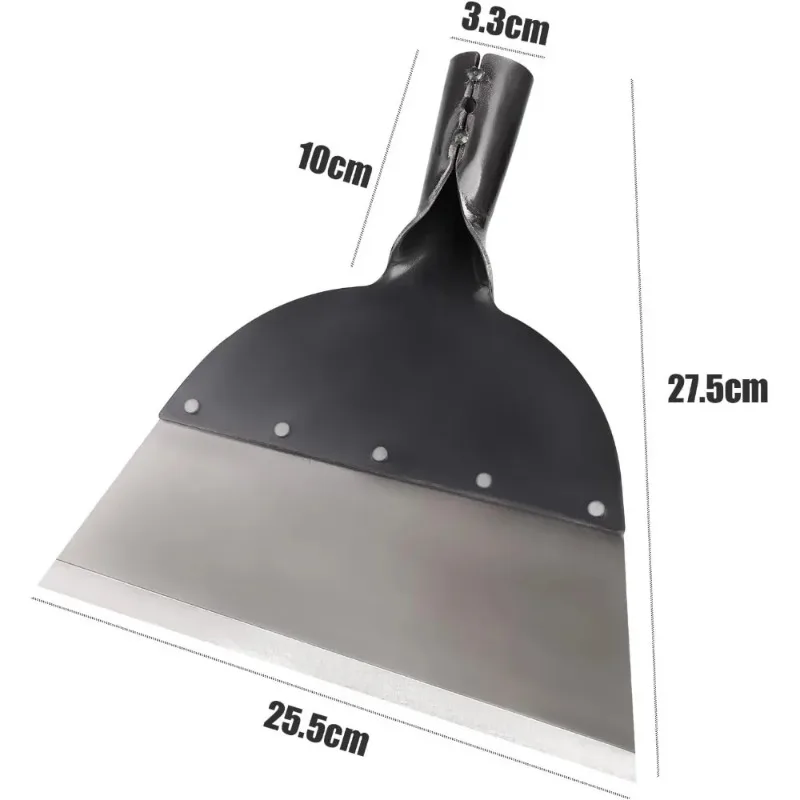 New 1pcs 25.5×27.5cm Cleaning Knife Large Wall Shovel Cement Knife Stainless Steel Garden Weeding Thickened Cleaning Shovel Lawn