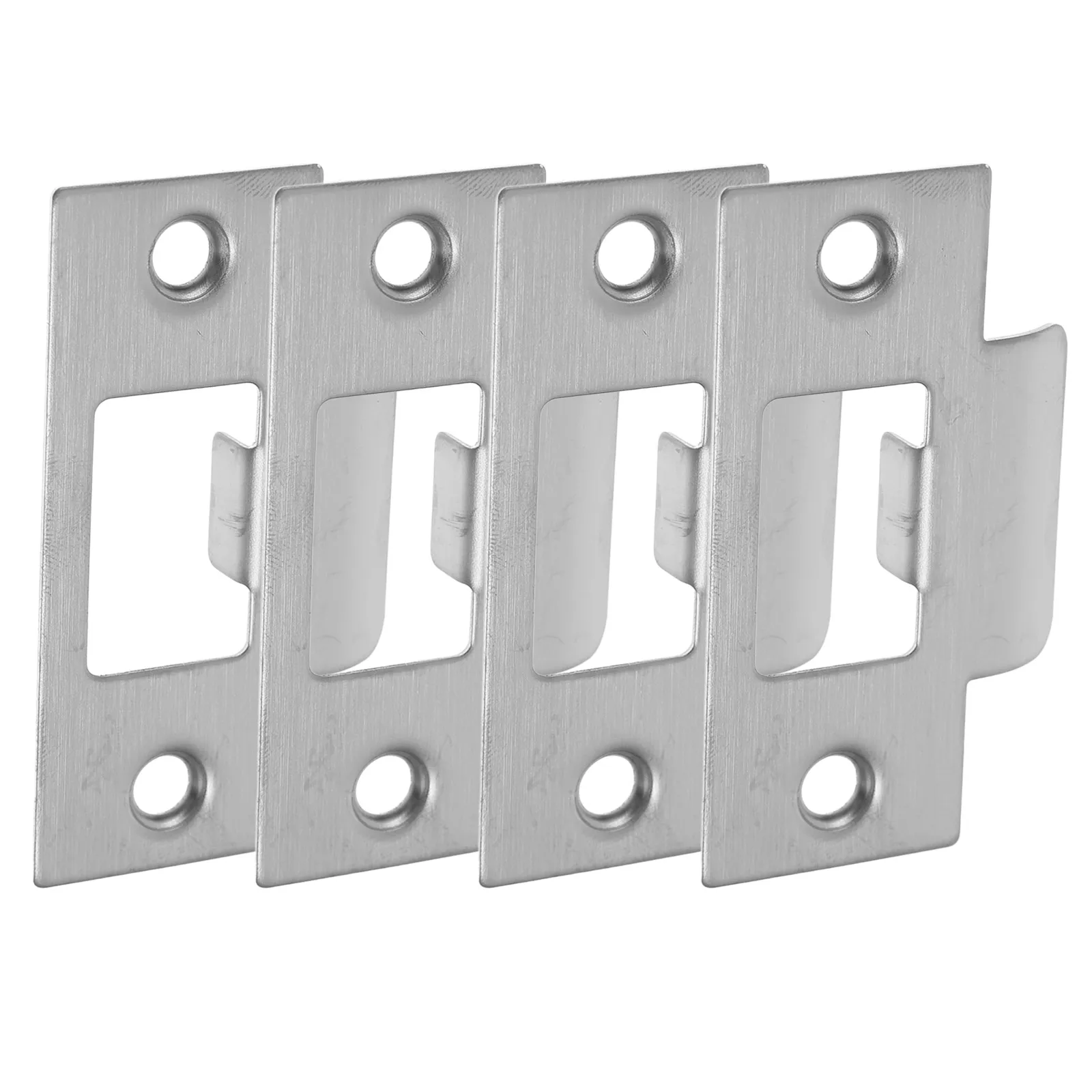 

4pcs Lock Tongue Guard Durable Stainless Steel Door Strike Plates Exterior Hole Filler Covers Reinforcement Hardware