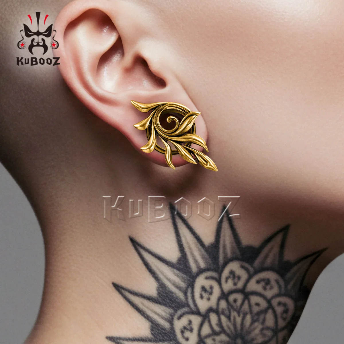 Hypoallergenic Stainless Steel Feather Tail Ear Tunnel Plug