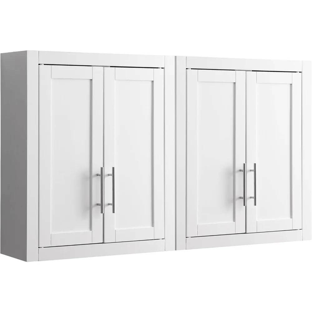 

Furniture Savannah 2-Piece Wall Kitchen Storage Cabinet, Cabinets for Laundry, Bathroom, White