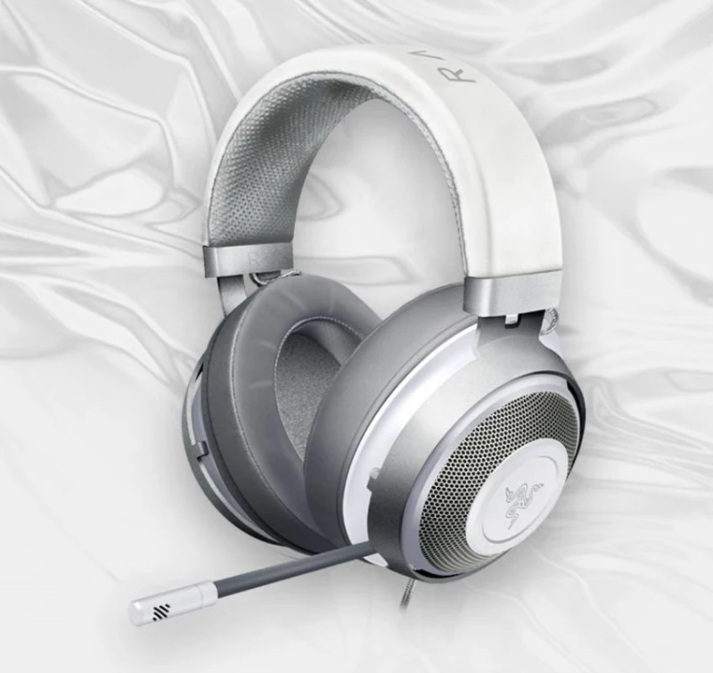 Orignal Razer Kraken Mercury Cat Ears słuchawki biały Multi Platform 3.5mm przewodowy zestaw słuchawkowy do gier dla dziewczynki