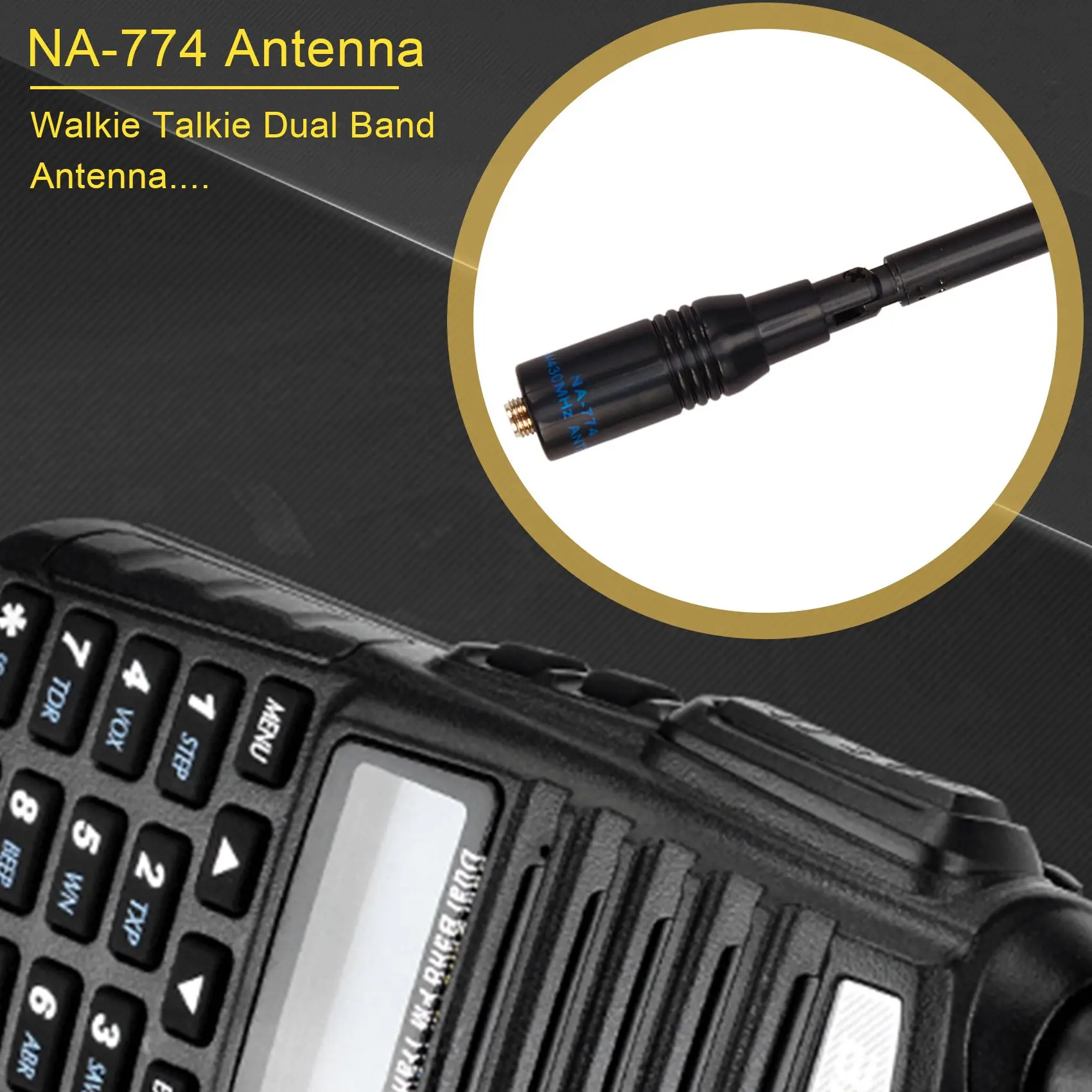 VHF UHF nagoya SMA-F NA-774เสาอากาศแบบคู่สำหรับวิทยุสื่อสารพกพา Baofeng UV-5RE UV-5R UV-82บวก GT-3วิทยุสื่อสาร