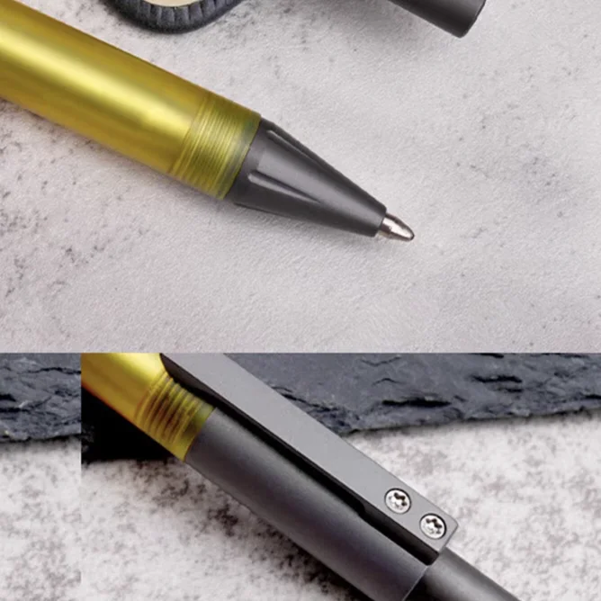 1 pc Mini Titanium EDC Pocket Pen PEI  easy to carry and press-to-write pen