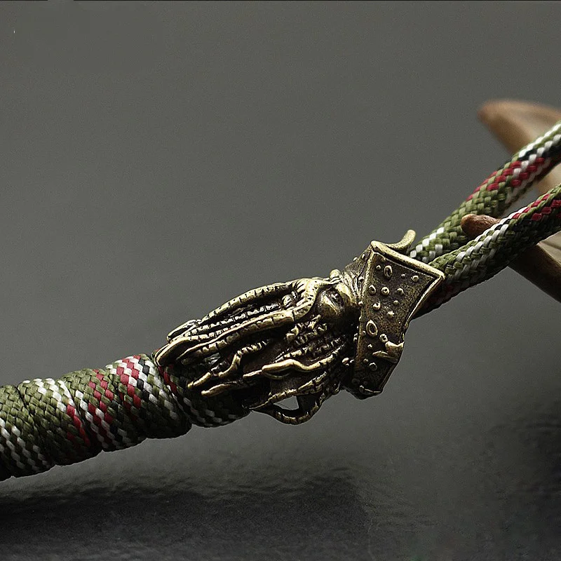 Deep Sea King Paracord Bead Pure Copper Knife Lanyard Pendant EDC Cord End Charm Accessory No Cord