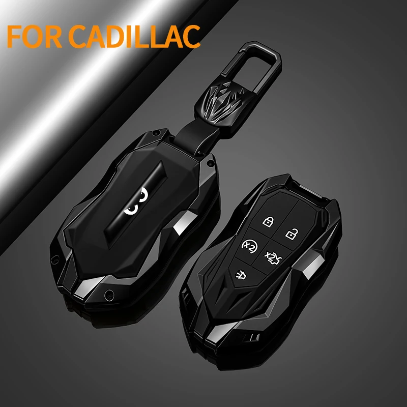 Premium Zinc Alloy Car Key Case Protector For Cadillac Car Case Accessories CT4 CT5 CT4-V C8 Corvette 2020 2021 Escalade