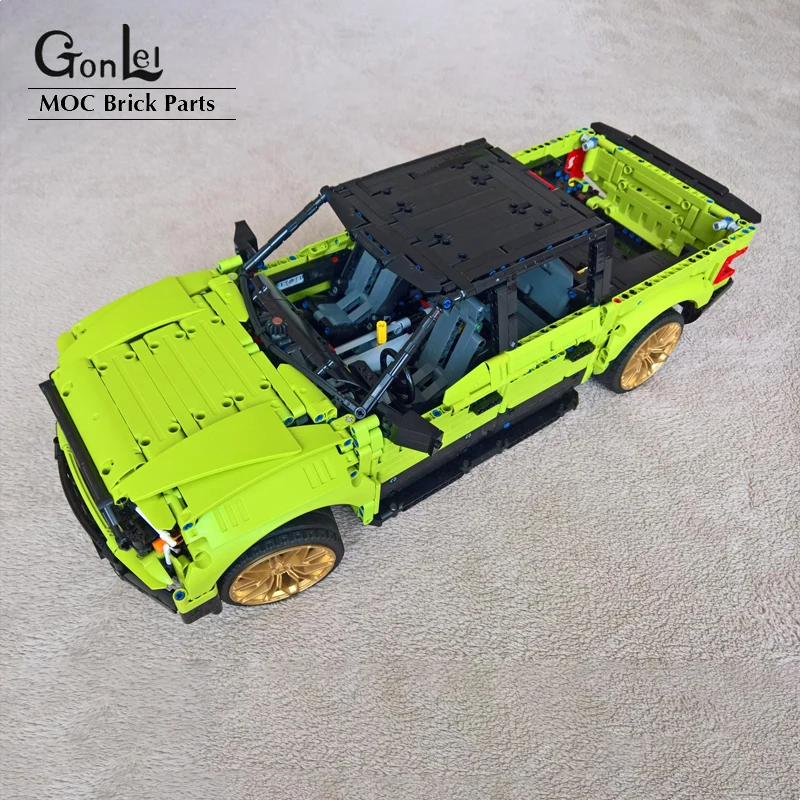 2742PCS Technical Series MOC Cars 42115 Modified Version Green Cross Country Pickup Ford F150 Model DIY Assembly Toys Gifts