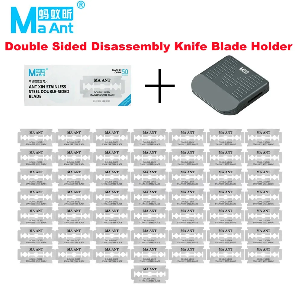 MaAnt MY-116 Double-Sided Blade Holder for Mobile Phone Frame Screen Adhesive OCA Dry Glue Removal Screen Disassembly Tools Kit