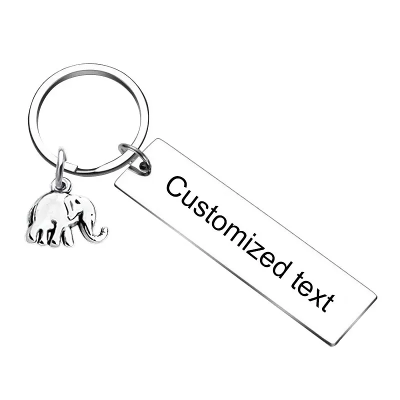 Personalized Custom Keychain Elephant Lover Gift Key chain son daughter friend inspirational gifts key rings