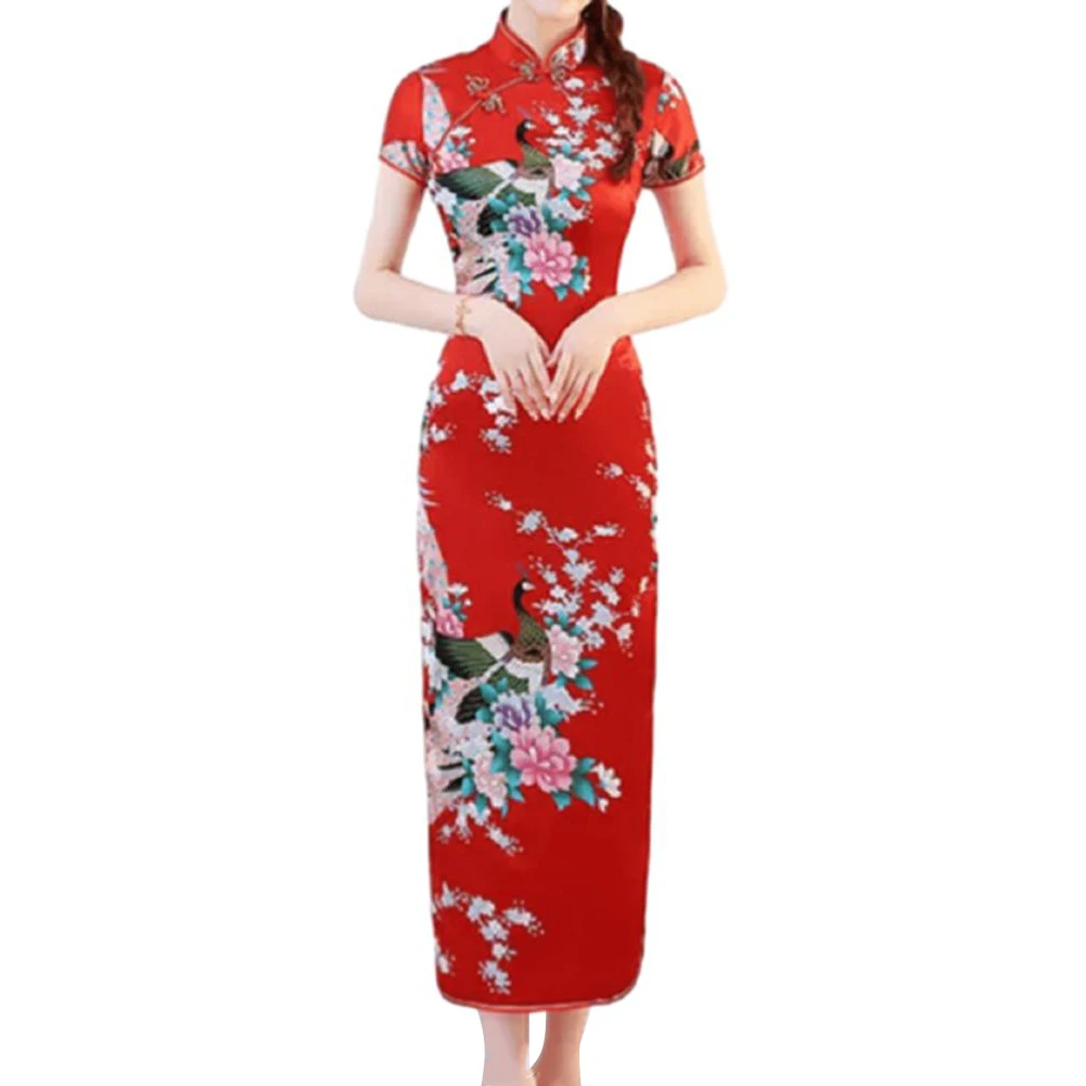 

Catwalk Cheongsam Chinese Style Dress Elegance Embroidery Female Dress 1 Stand Collar 1 Comfy Fashion New Stylish