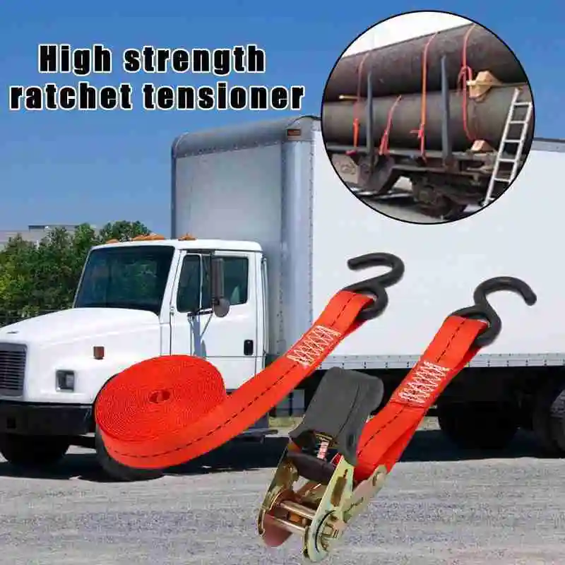 5M Strong Ratchet Buckle Tie-Down Belt Cargo Straps For Car Motorcycle Bike Luggage Bag Cargo Lashing