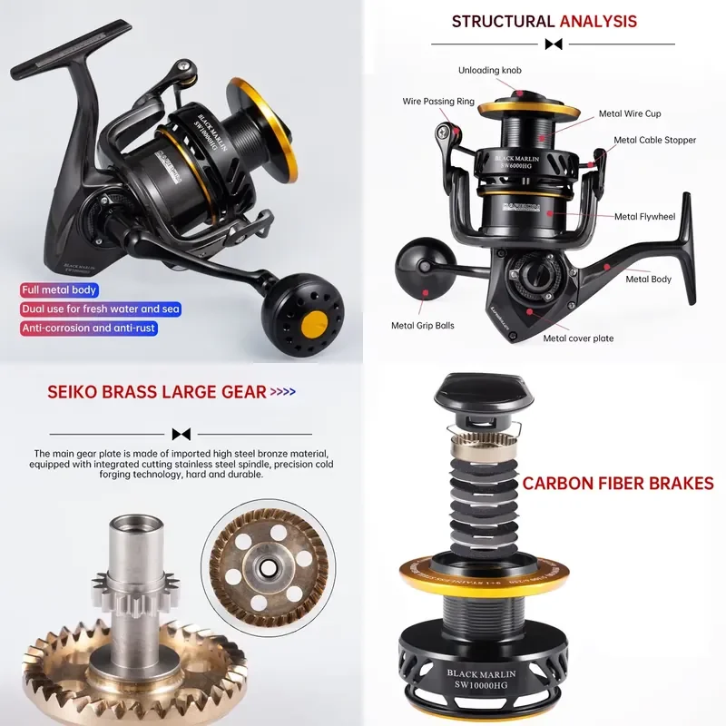 100 Percent Japan Made Full Metal Spinning Reel SW4000XG SW5000XG 6000HG 10000HG High Speed Fishing Reel 25kg 35kg Drag Power
