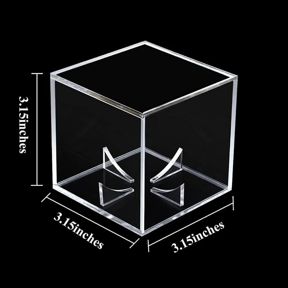 Acrylic Baseball Display Case Dustproof Cube Shape Baseball Storage Box Full View Clear Ball Cube Display Case