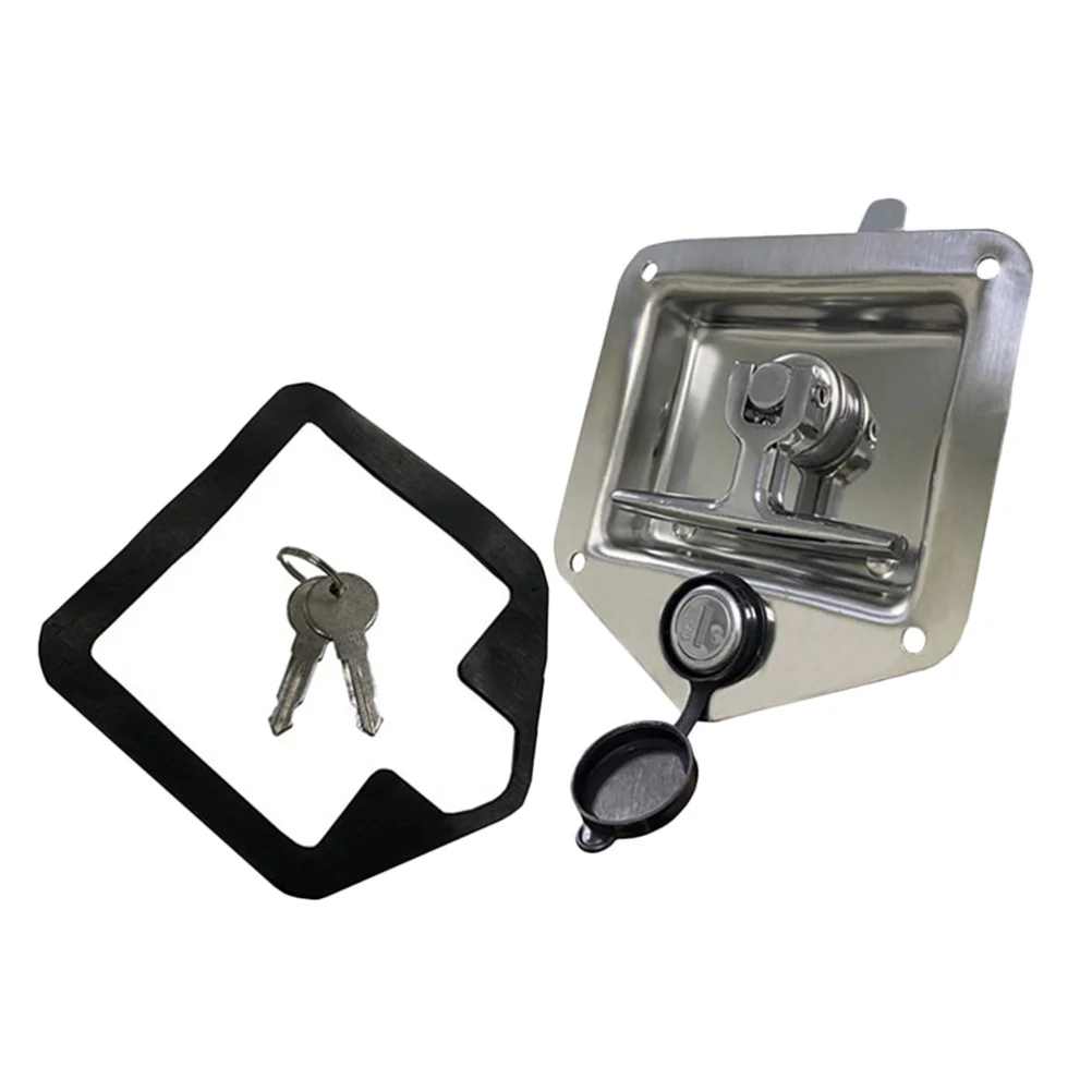 

Stainless Steel T-Shaped Foldable Lock Trailer Toolbox Lock Anti-Theft Heavy Duty Caravan Rv Accessories Silver Black