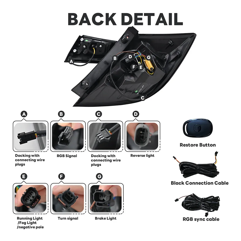 2 قطعة LH + RH RGB LED أضواء خلفية الجمعية لهوندا سيفيك 10th الجنرال هاتشباك 2016-2021 بدوره إشارة الجذع لمبة خلفية #6