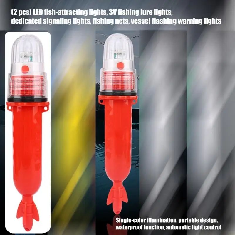 M5TC Compacts 3V LED Fishing Light Double Purpose Fish Attractor and Marine Warning Signals for Marine Applications