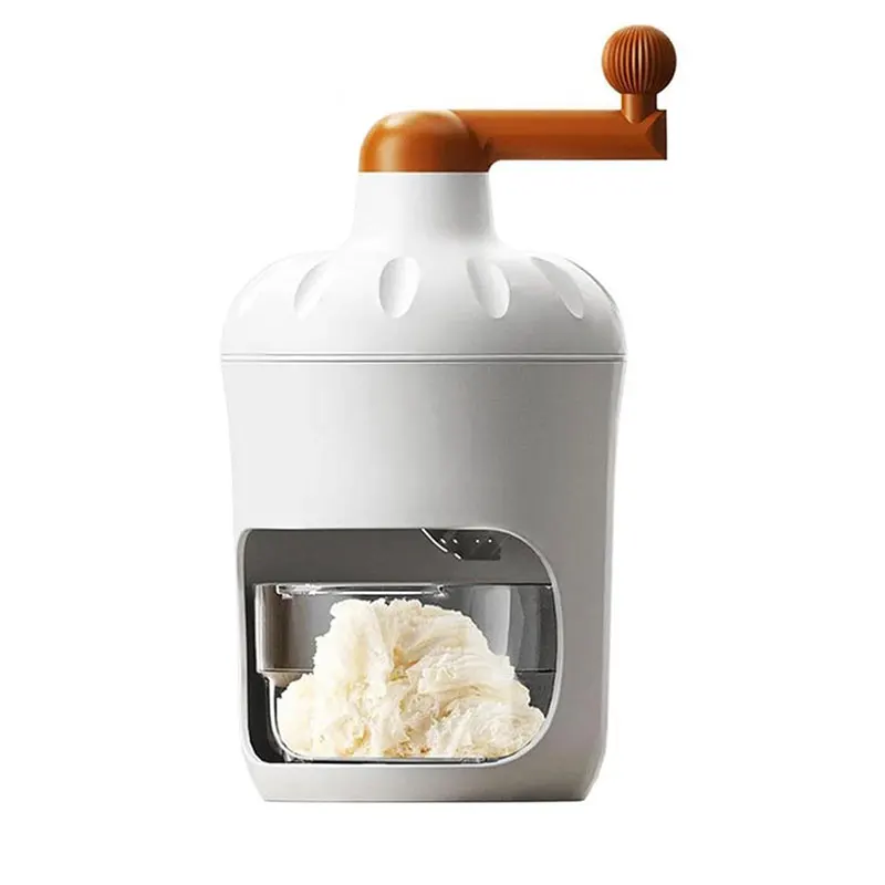 Household Ice Maker the Whole Machine Can Be Washed Stainless Steel Blade Abs+stainless Steel White Houseware Hand Ice Crusher