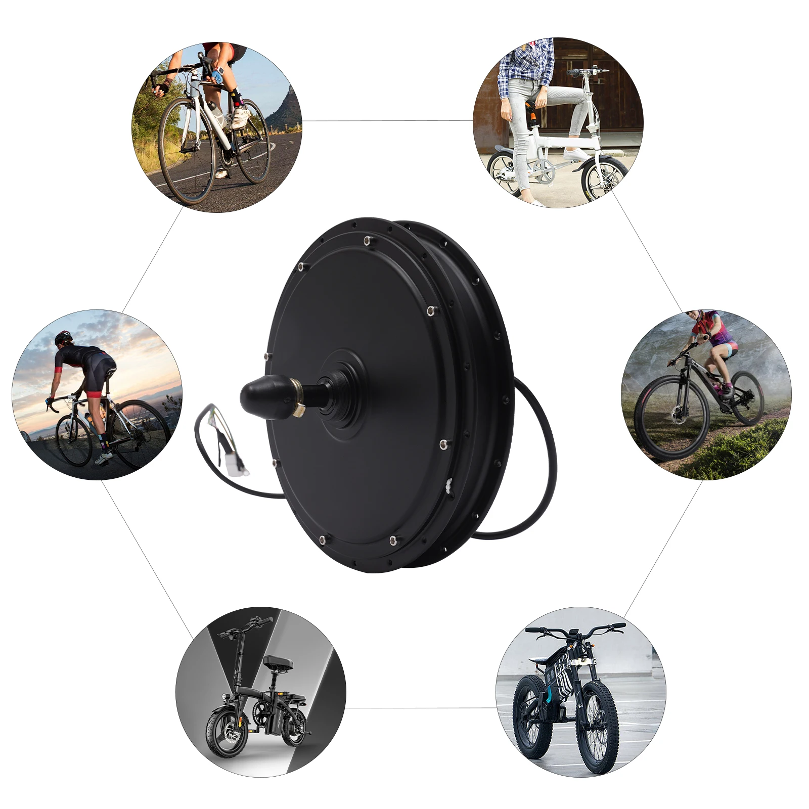 

36V 500W Bicycle Rear Wheel Hub Motor IP65 Waterproof Brushless Gearless 5.31IN Dropout Fit 30-40KM/H Speed