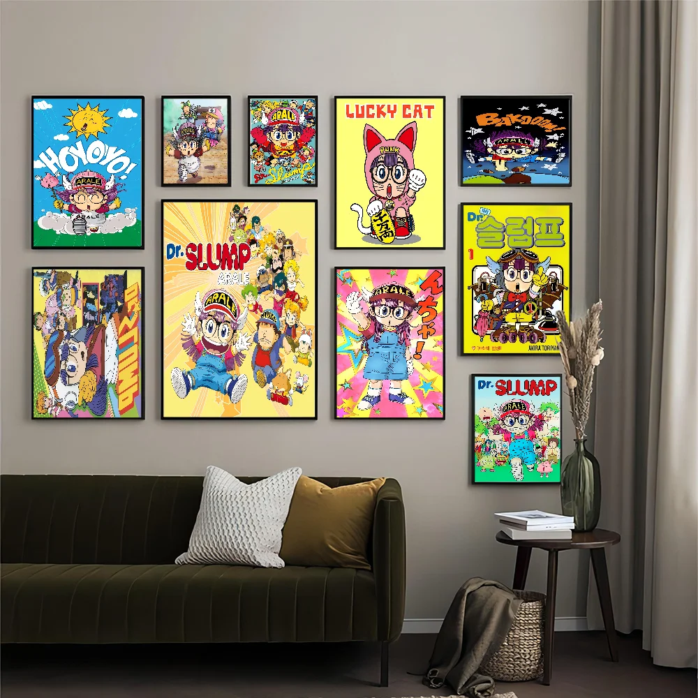 Cartoon Dr Slump Arale Anime Posters Sticky HD Quality Wall Art Retro Posters For Home Kawaii Room Decor