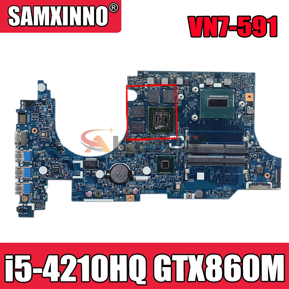 

Материнская плата для ноутбука ACER Aspire VN7-591 VN7-591G 14206-1 с процессором i7-4720HQ GTX860M, материнская плата для ноутбука с графическим процессором, 100% протестировано, ОК