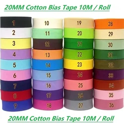 10m/lot 100% Cotton Bias tape, 20mm width 3/4