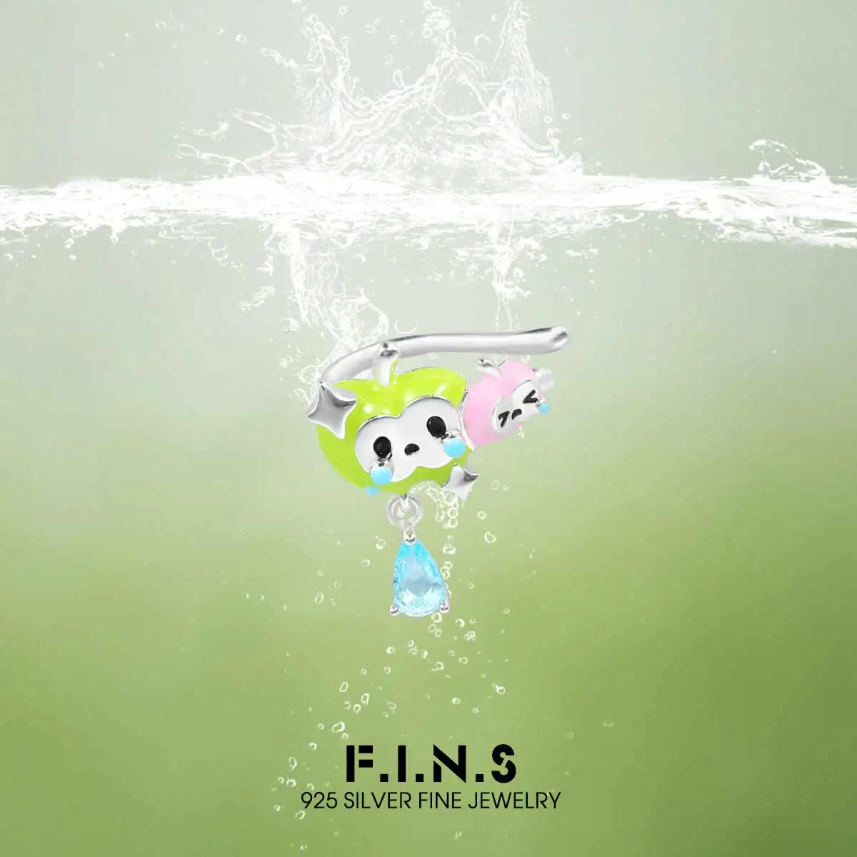 

F.I.N.S, 1 шт., оригинальные серьги-клипсы из стерлингового серебра S925 с разбитым сердцем, милый капельный клей, кулон-капля, наушники, ювелирные изделия