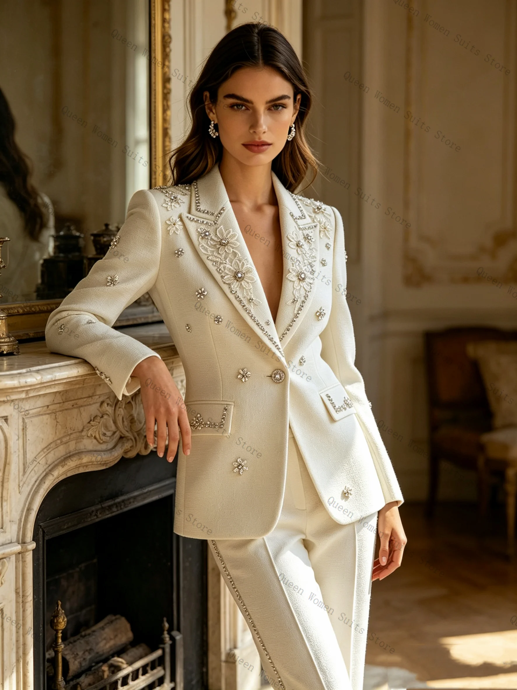 Witte Kristallen Damespak Set - Women Formal Wear Blazer Set recensie en prijs