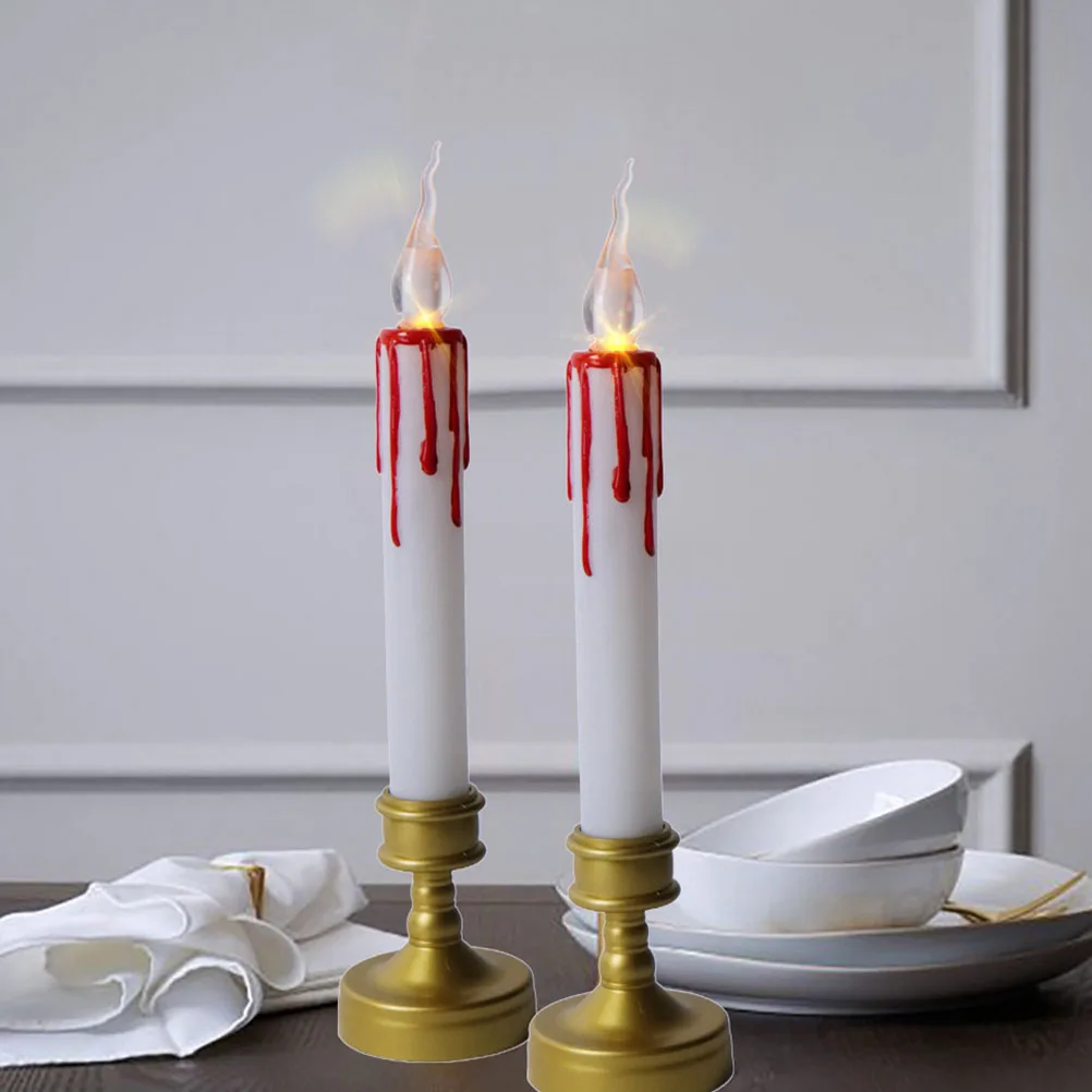 

LED Taper Candles Operated Flameless Plastic Flickering Light Candlesticks for Home Decor Long Lasting Safe