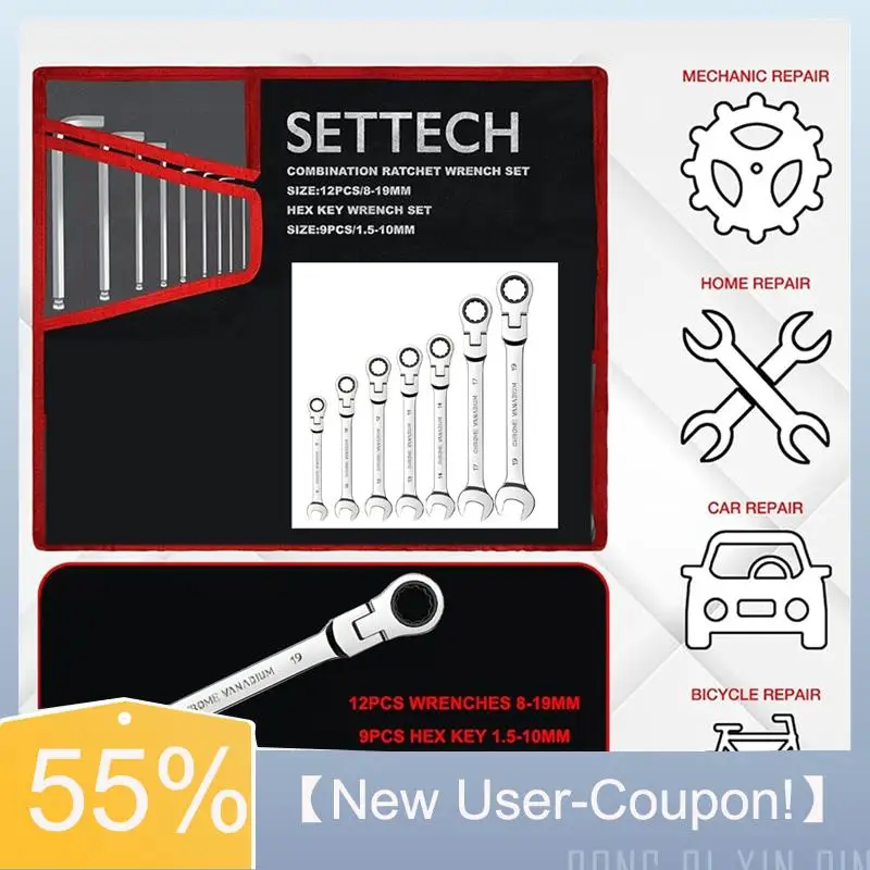 

【Fast Delivery】7PCS Ratcheting Wrench Set Standard Metric Combination Ratchet Wrenches Set For Car Repair And Household Repair