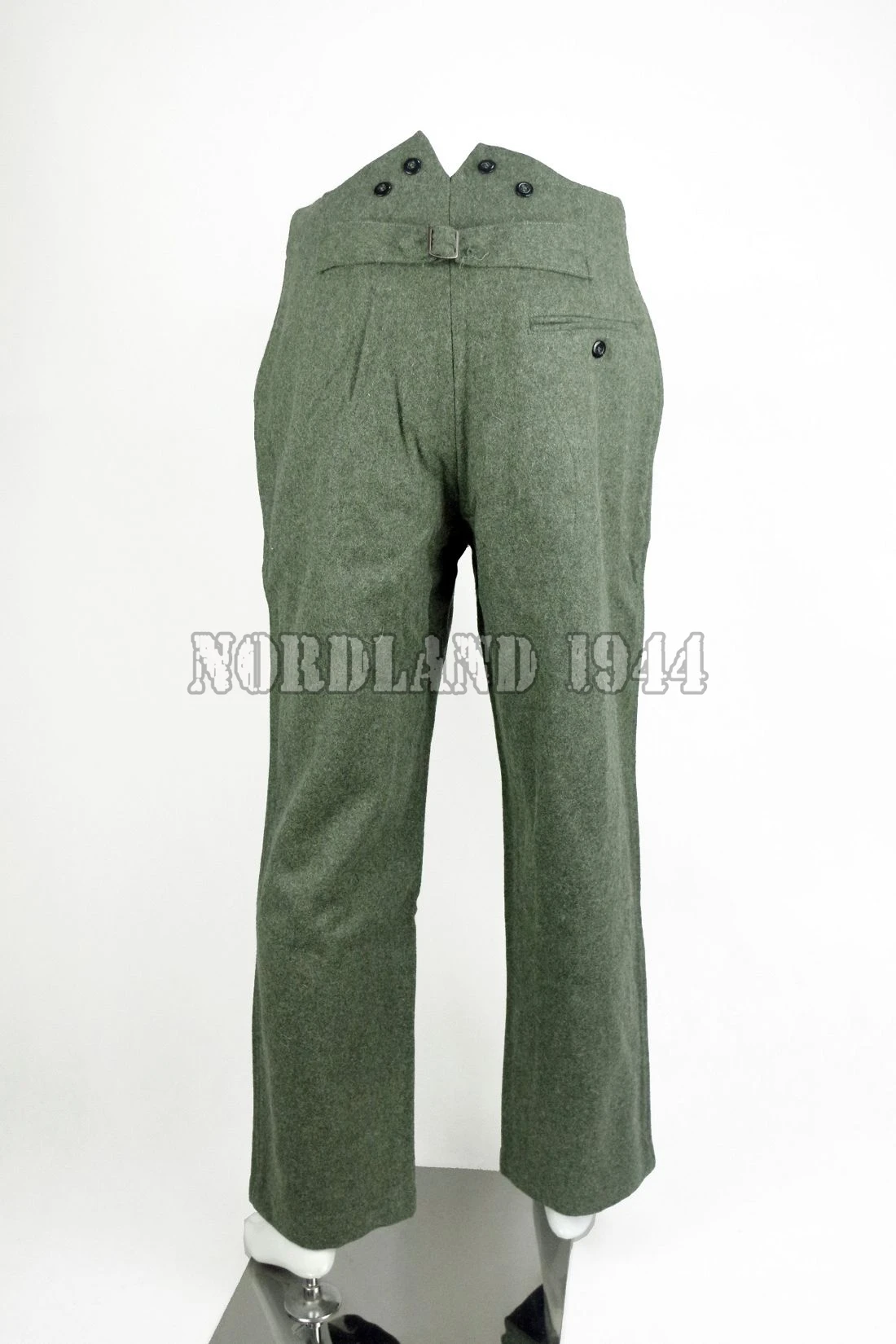 Reproduction Cosplay German WH M36 Fieldgrey Wool Feldbluse Field Blouse Tunic with Shoulder Straps and Trouser Pants Nordland