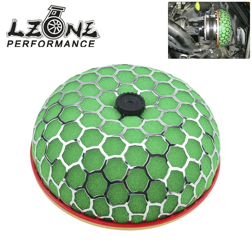 LZONE - 100mm Round Mushroom Super Power Car Air Filter Cleaner Intake Flow with PQY sticker JR-HAF100-MB