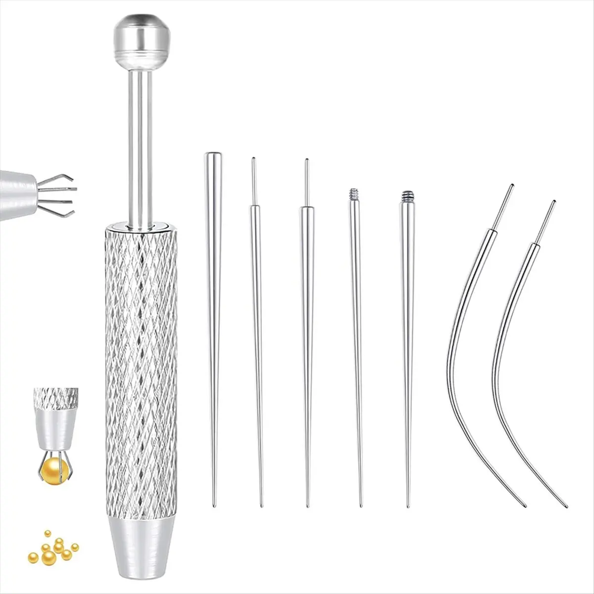 Piercing Taper Ball Grabber Tool for Changing Jewelry -Flat Back Earrings Applicator Tool,Body Piercing Kit