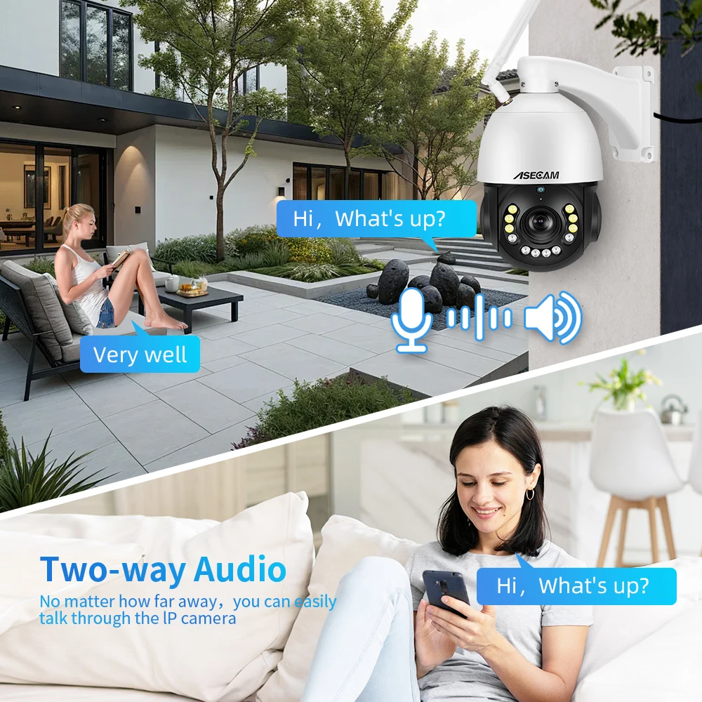 8MP 4K PTZ IP Camera Wifi 30X Optical Zoom CCTV Outdoor AI Human Vehicle Tracking Audio Onvif POE Surveillance Camera