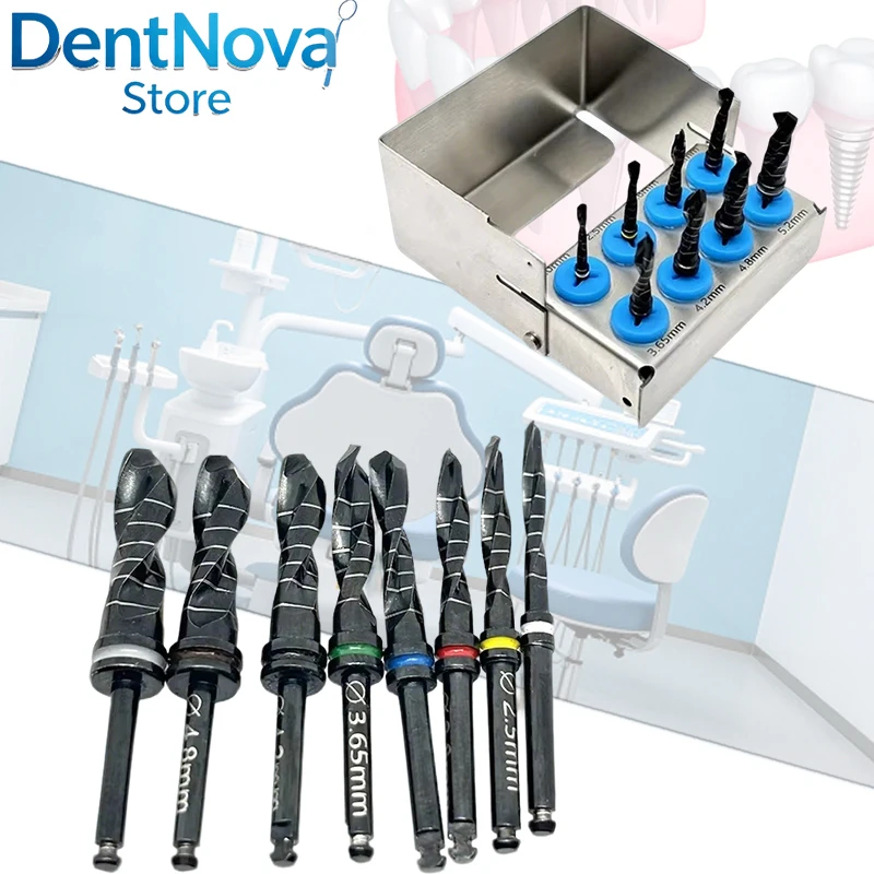 

8Pcs Titanium Dental Implant Drill Kit Surgical Lance Drill for Sinus Lift Preparation Tools