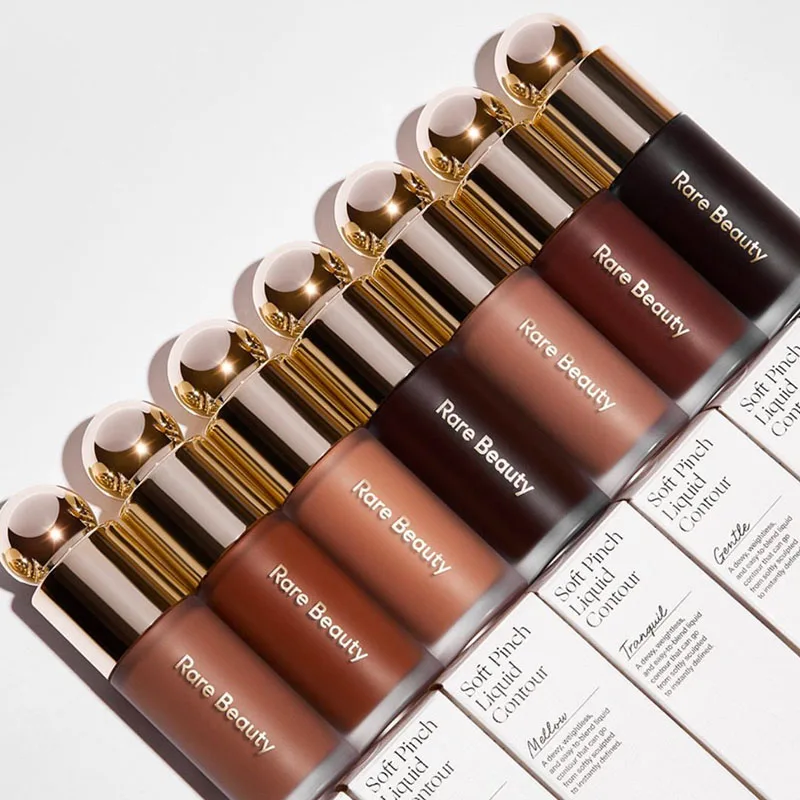 rare-beauty-melting-cream-blush-makeup-matte-pearlescent-texture-glitter-blush-highlighter-bright-nourish-moisturize-lip-gloss